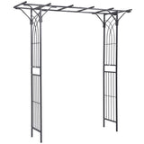 Outsunny 82'' Decorative Metal Garden Trellis Arch with Durable Steel Tubing & E