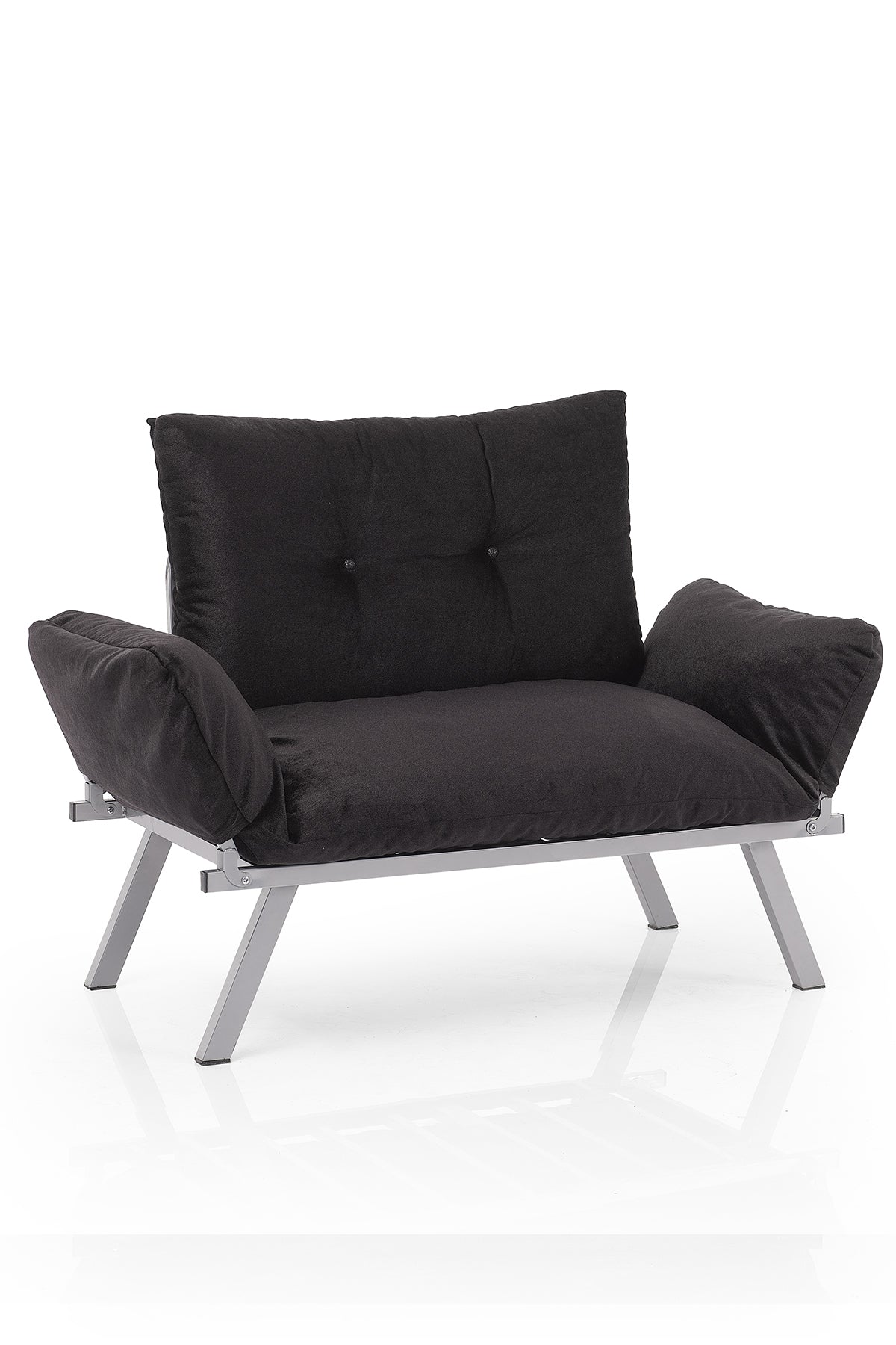 Alora Metal Legs Futon Loveseat