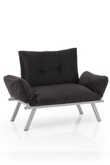 Alora Metal Legs Futon Loveseat
