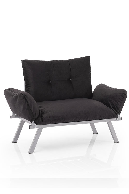 Alora Metal Legs Futon Loveseat