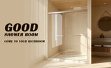 56-60in x 72in Aluminum Frame Double Sliding Shower Door, Brushed Nickel, 6mm