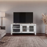 65" TV Stand with 5 Shelves, 2 Doors, Modern Media Console