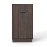 Walnut Woodgrain Tilt-Out Trash Can Cabinet Wave Drawer