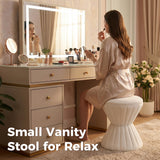 Multifunction Velvet Ottoman, Upholstered Vanity Stool Chair
