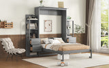 Full Engineered Wood Murphy Bed Gray