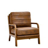 Wood Accent Chair Light Brown