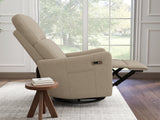 Velvet Recliner Swivel Power Brown
