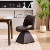 Metal Accent Chair Swivel Dark Brown