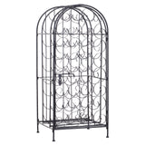 35 Bottle Wrought Iron Wine Rack Cabinet with Lock