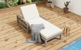 Outdoor Patio Furniture Set of 2 Acacia Wood Gray