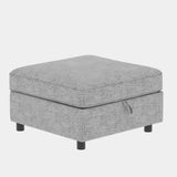 Chenille Loveseat with Storage Grey 68"
