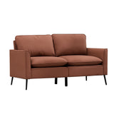 Brown Faux Leather Accent Chair 55.91" x 31.90" x 26.80