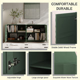 Sideboard Buffet Cabinet, 59"Green Accent Cabinet with 4 Doors