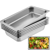6 Pack Steam Table Pans 20.9 x 12.8 x 3.9 Inch Deep Steam Table Pan Full Size
