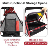 Lightweight Foldable Rollator Walkers with Seat for Seniors, 350 lb Capacity