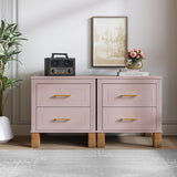 Solid Wood Nightstand Pink