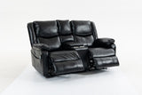 Faux Leather Loveseat Black