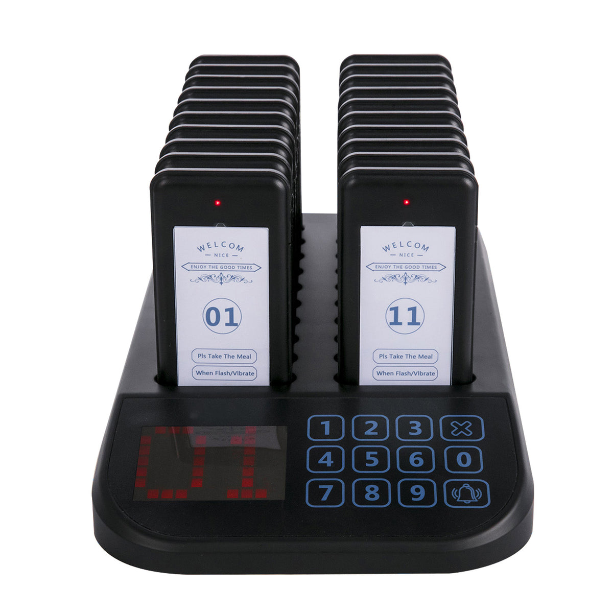F103 Restaurant Pager System 20 Pagers, Max 98 Beepers Wireless Calling System