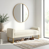 65' Ottoman Bench, Chenille Bench for Bedroom, End of Bed Bench Upholstered and
