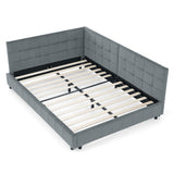 Full Upholstered Platform Bed Grey