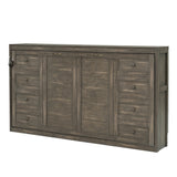 Twin Solid Wood Murphy Bed Brown