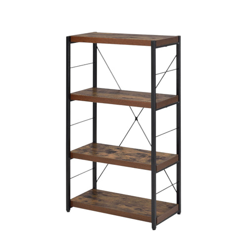 Bob Weathered Oak & Black Finish Bookshelf