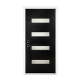 36 x 80 Inch FRP Entry Door with Frosted Glass - Contemporary Style