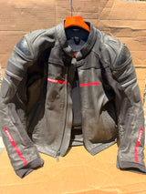 Sedici 51 Leather Motorcycle Riding Jacket with CE Armor - Black Red - Size M