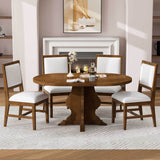 Farmhouse 5-Piece Extendable Dining Table Set with 4 Chairs