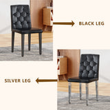 Set of 4 Metal Dining Chair Black/Silver