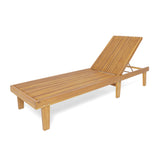 Outdoor Chaise Lounge Chair Solid Wood Natural 50"