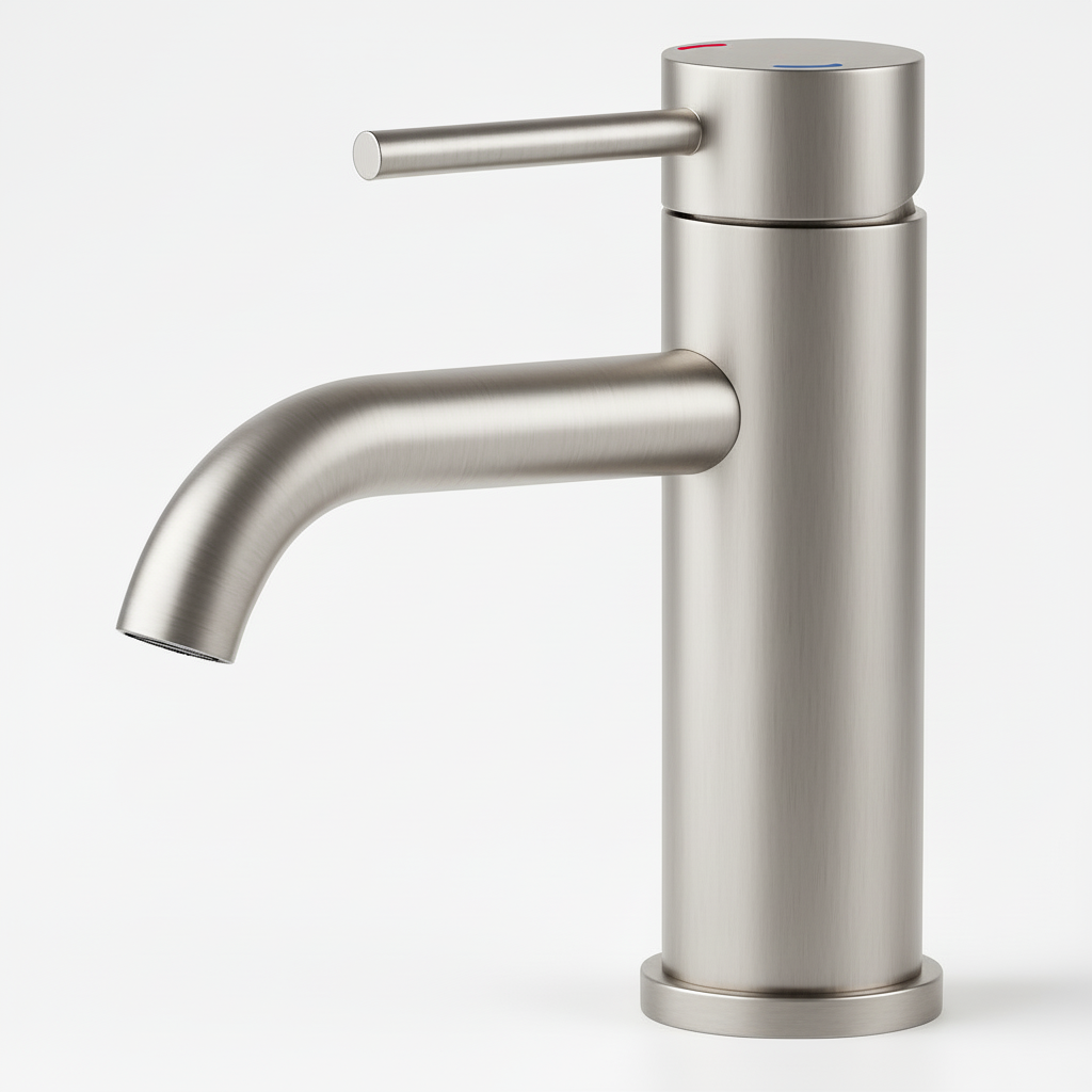 Brushed Nickel Single Handle Bathroom Faucet Stainless Steel