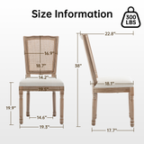 Set of 2 Solid Wood Dining Chair Beige