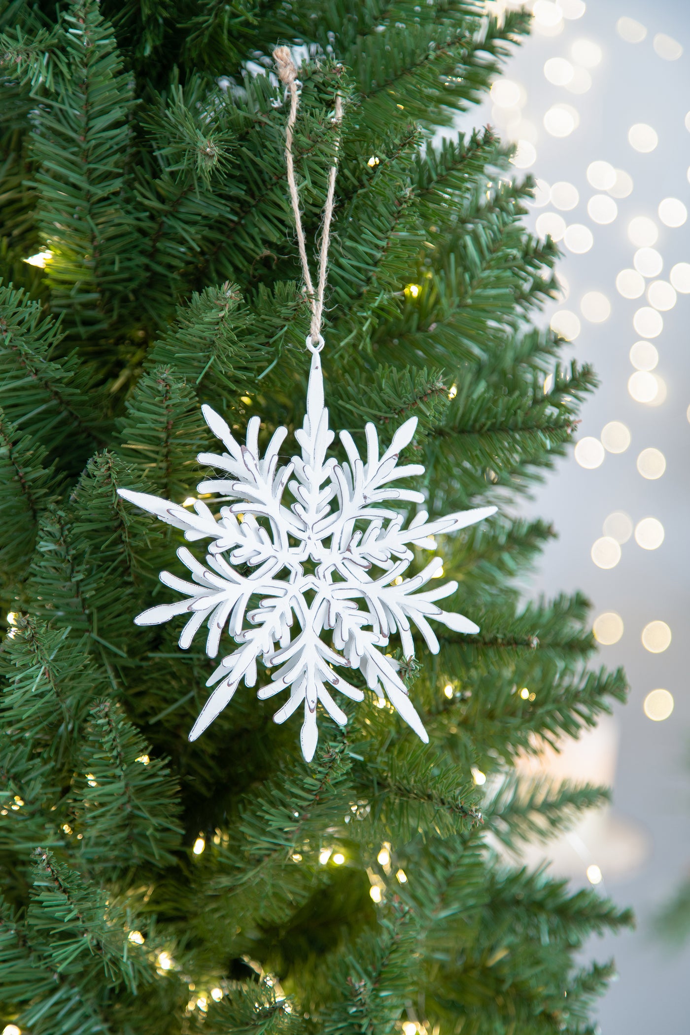 Iron Snowflake Ornament Hanger Set, 6 Christmas Decorative Balls