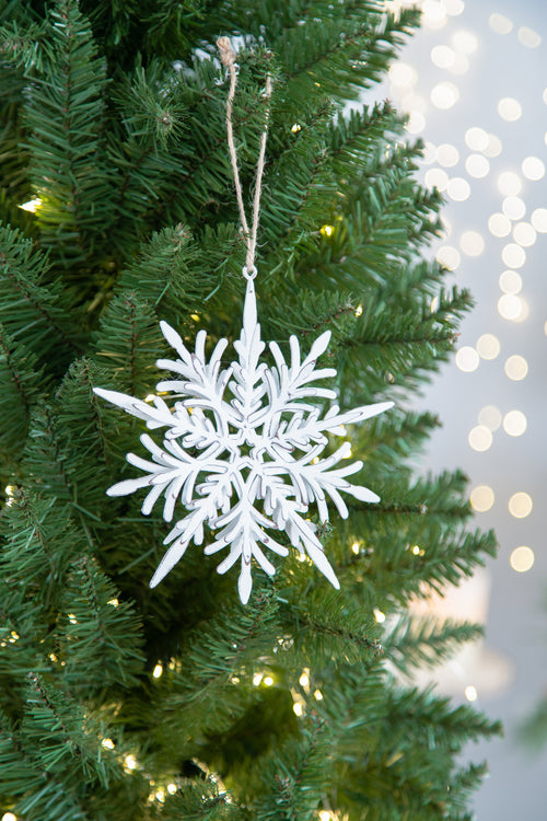 Iron Snowflake Ornament Hanger Set, 6 Christmas Decorative Balls