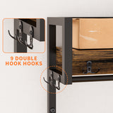 33.1" Wide Hall Tree with 2 Movable Drawers, Shoe Storage, Shelves