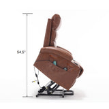Power Lift Faux Leather Lift Recliner with Massage Brown