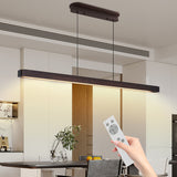 Modern LED Pendant Light - Walnut Wood - 51" with Remote