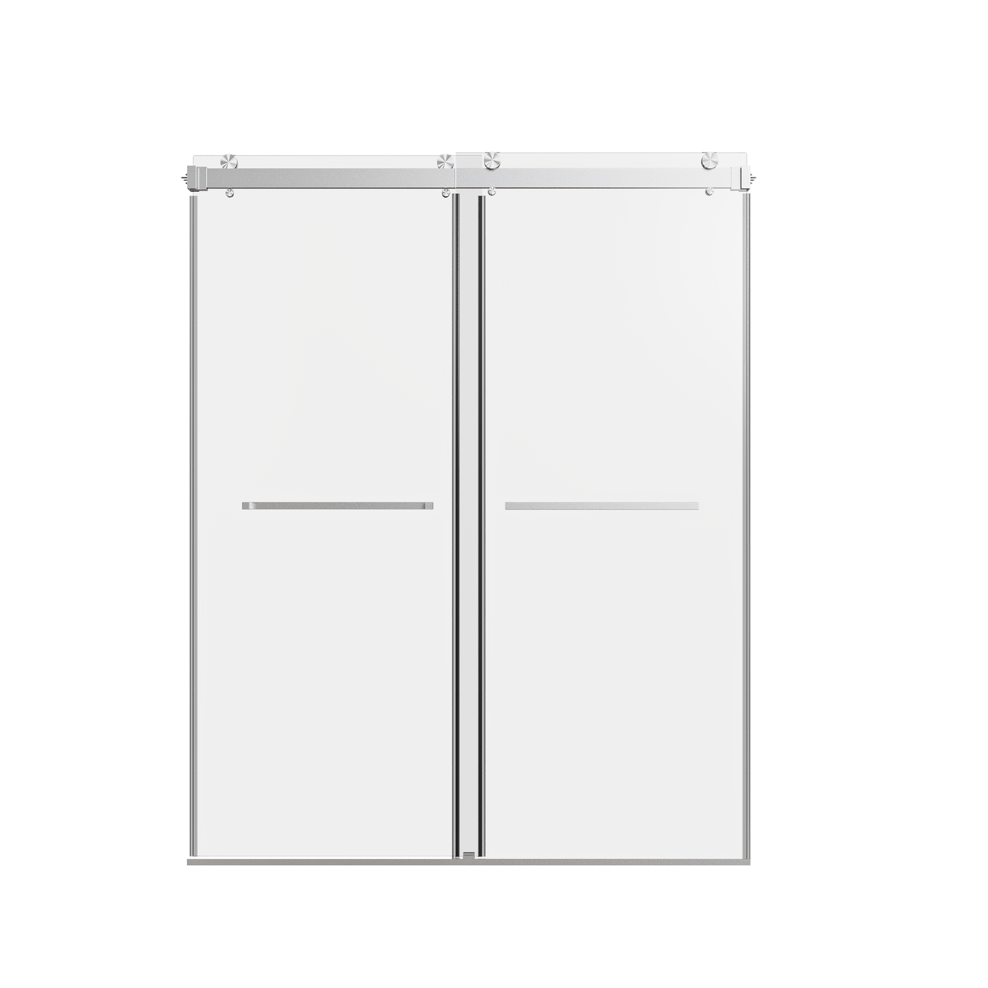 Frameless Double Sliding Shower Door 56-60" Brushed Nickel