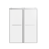Frameless Double Sliding Shower Door 56-60" Brushed Nickel