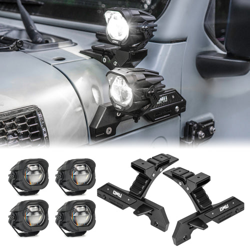 OMU Genesis A-Pillar Light Mount Kit for Jeep Wrangler JL/Gladiator JT