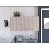 White and Light Grey 2-Door Wall Cabinet