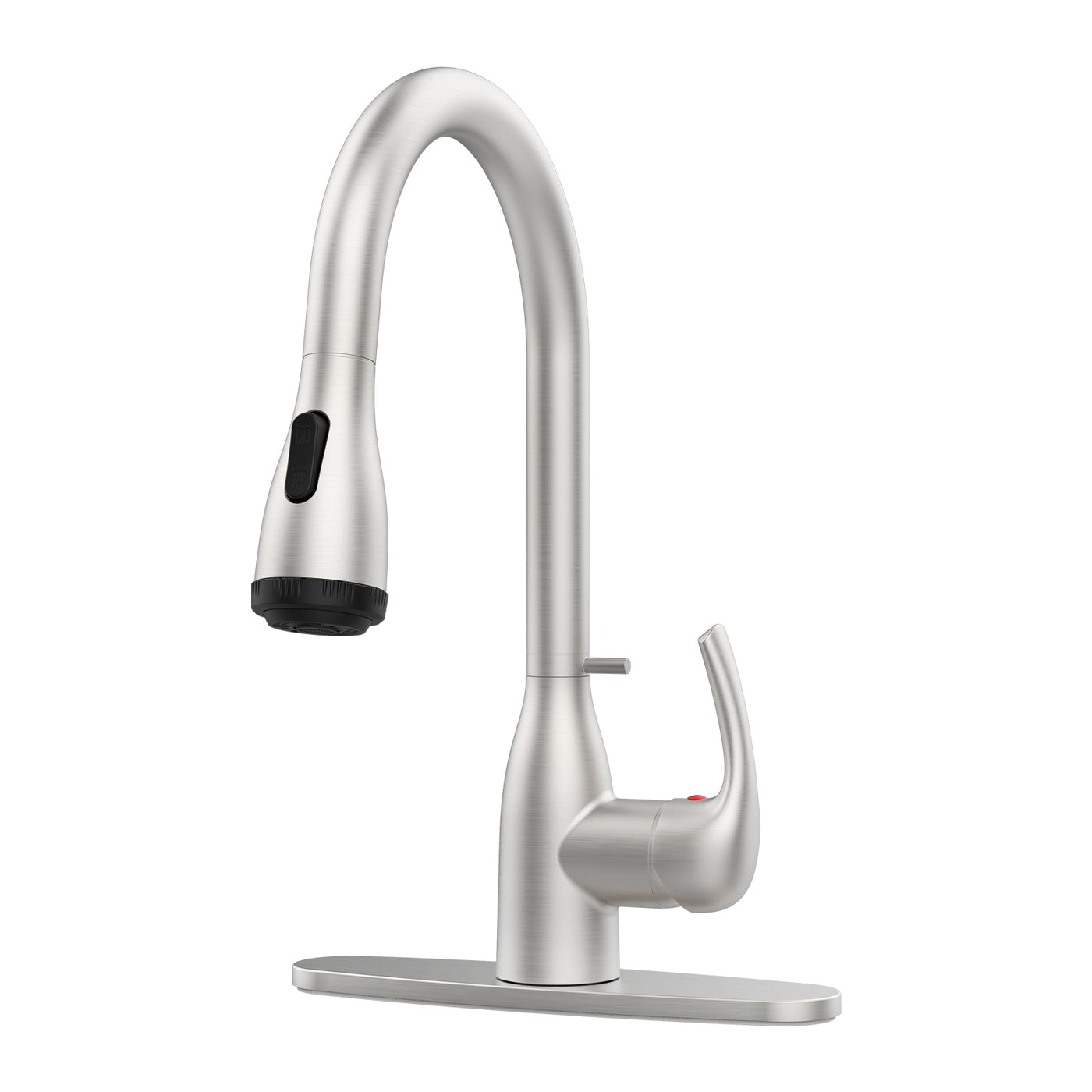 Pull Down Kitchen Faucet 4 Spray Modes Brushed Nickel