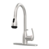 Pull Down Kitchen Faucet 4 Spray Modes Brushed Nickel