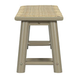 Farmhouse Solid Wood Rattan Bench 59 Inch Indoor Outdoor