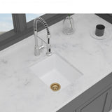 Quartz Kitchen Sink - 14.82" x 17.55" x 8.38" White Granite Composite