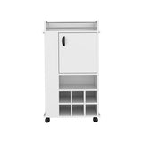 Bar Cart - Cabinet With 6 Wine Racks - Casters - 21.65"W Top