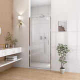 34" W x 72" H Semi-Frameless Circular Pivot Shower Door in Chrome With 1/4"