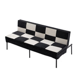 Velvet Futon Sofa Bed 5-Level Adjustable Backrest Metal Frame