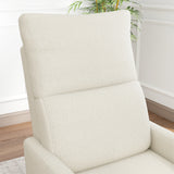 Velvet Recliner Swivel Power Beige